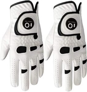 FINGER TEN Men’s Golf Glove Left Hand Right with Ball Marker Value 2 Pack