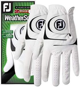 FootJoy Men’s WeatherSof Golf Gloves, Pack of 2 (White)
